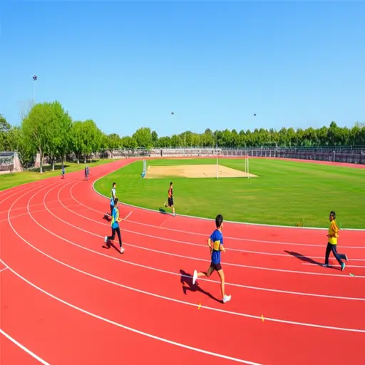 学校的运动场用于田径比赛。