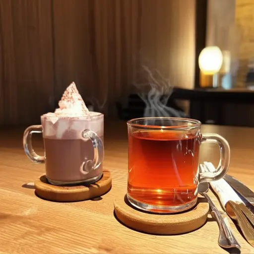 晚餐后，我们通常喝热巧克力或茶。