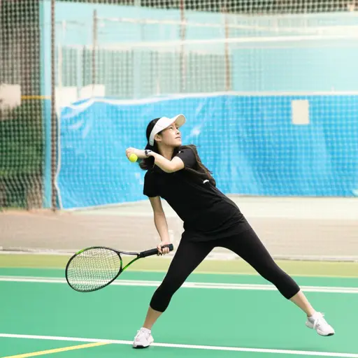 她经常打网球、壁球等等。