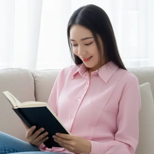 她非常喜欢读小说。