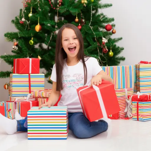 她迫不及待要打开她所有的礼物。