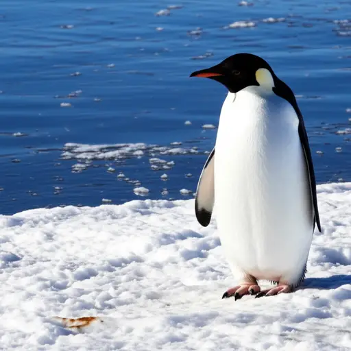 企鹅经常站在水边。