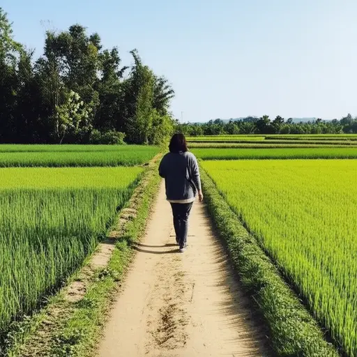 我喜欢在乡村散步，享受新鲜空气。