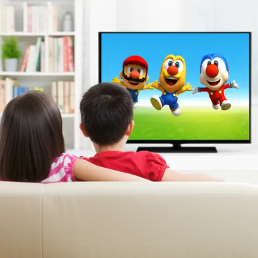 我的孩子们喜欢看动画电影。