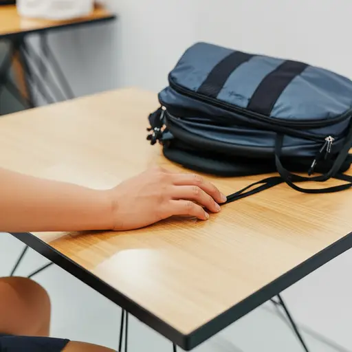 请把你的包放在这里。