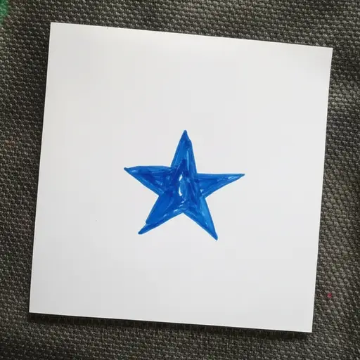 我画了一颗蓝色的星星。