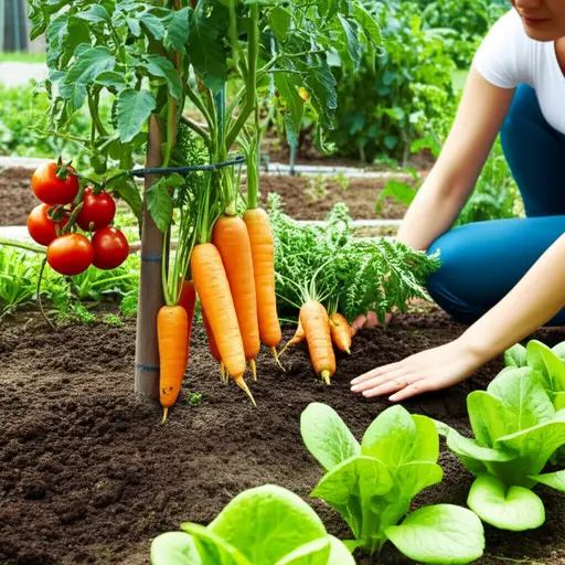 他们在花园里种了各种各样的蔬菜。