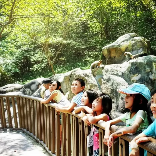 孩子们最喜欢周末去动物园看猴子。