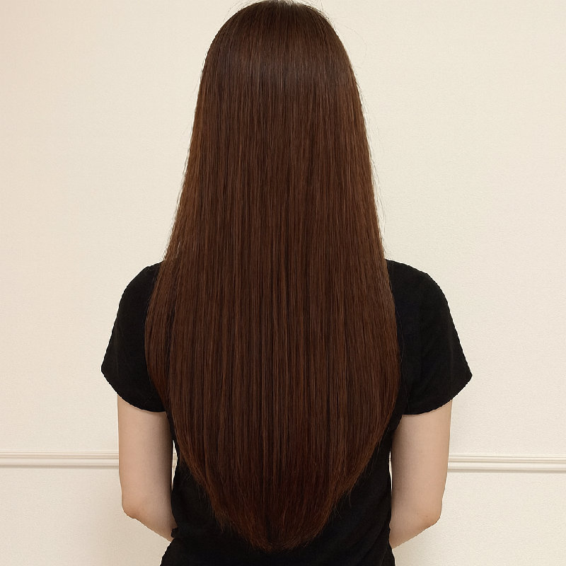 她天生有一头自然直发，不需要多加打理。