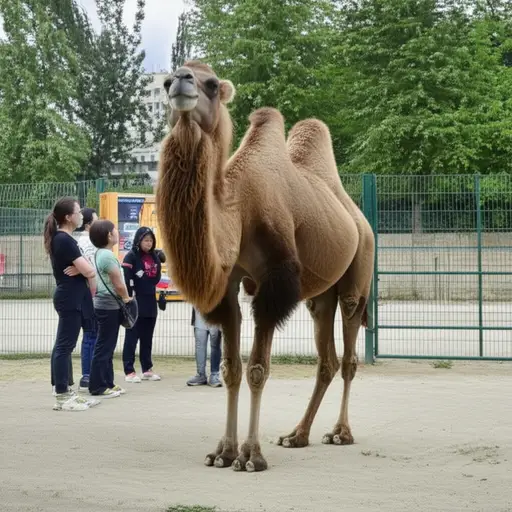 我在动物园看到了一只骆驼。