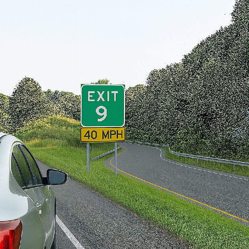 他在高速路上错过了出口。