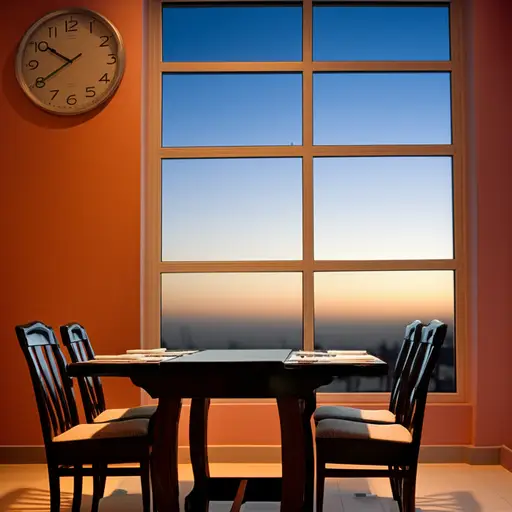 我们摆好桌子等Jun。他应该六点左右来。