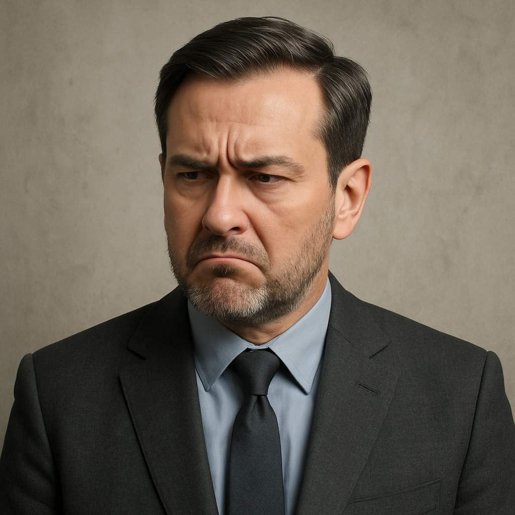 他缓缓地摇了摇头，表示不赞成。