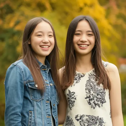 我差不多比我姐姐大两个月。