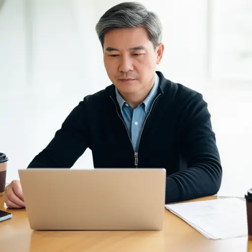 我爸爸用电脑工作。