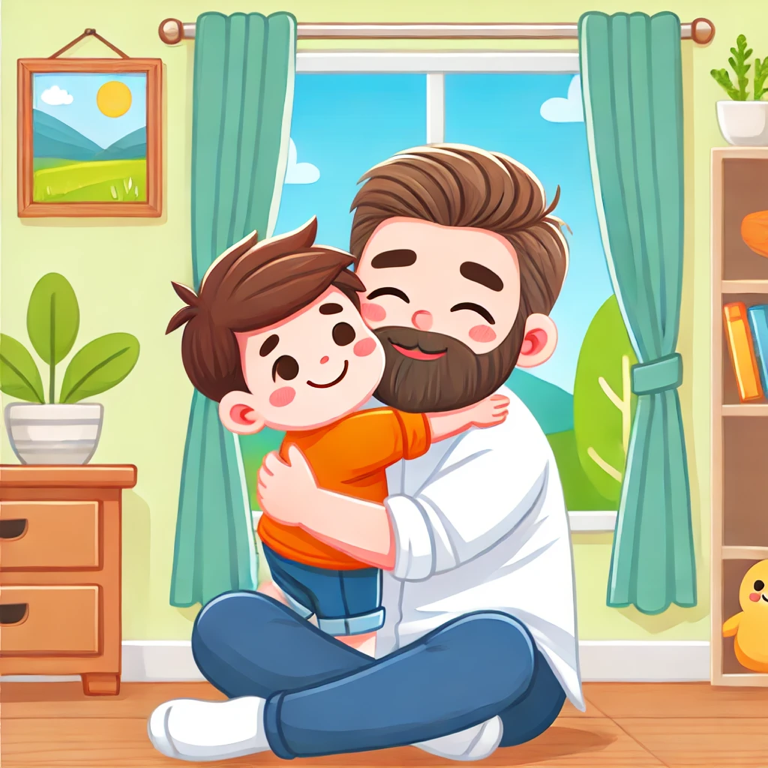 我爱我的爸爸。