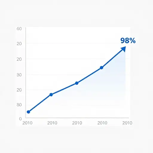 然而，预计到2010年将上升到惊人的98%。