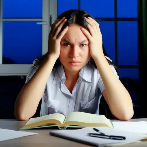 她对即将到来的考试非常在意，忍不住担心。