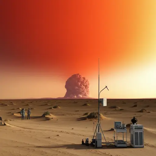 他们在沙漠中测试了一枚核弹。