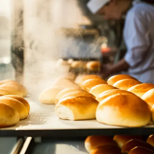 这家面包店每天早上都卖新鲜的面包卷。