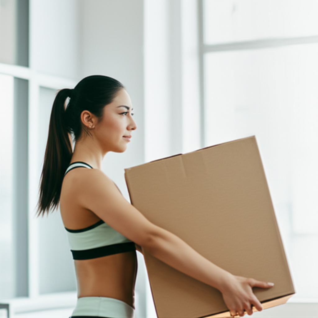 她肩膀的韧带在重物搬运时提供支撑。