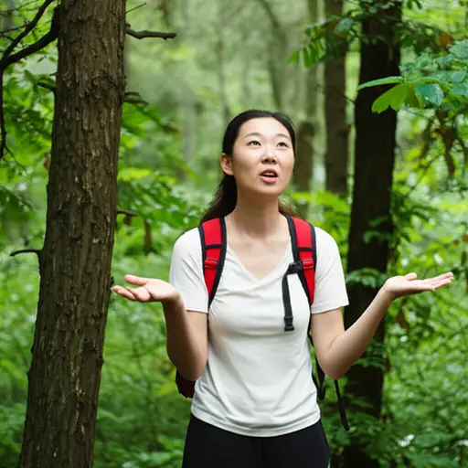 她生动地描述了自己在森林中的冒险。