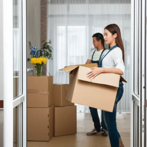 她刚和一些朋友搬进去住。