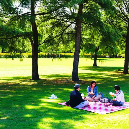 我们喜欢在户外吃午餐。