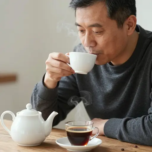 我爸爸从不喝咖啡。