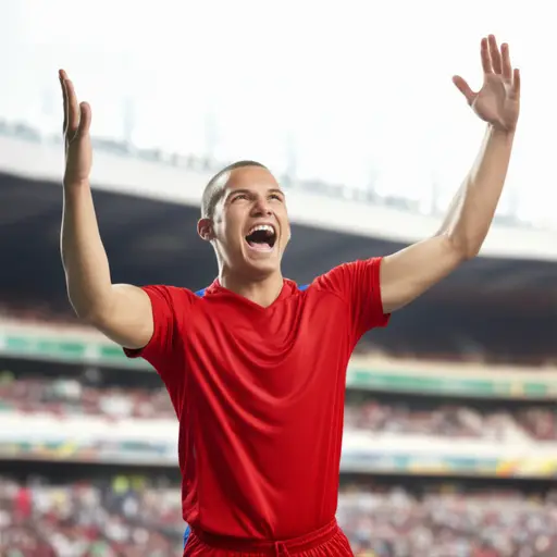 他被比赛的兴奋感冲昏了头，大声欢呼起来。