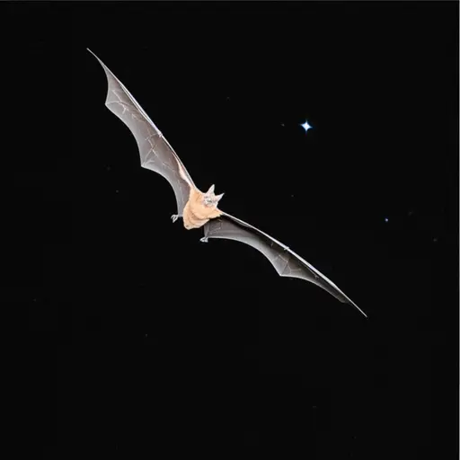 一只蝙蝠在夜空中俯冲而过。