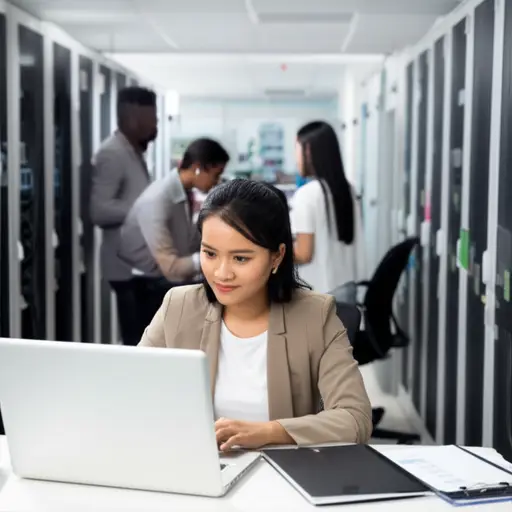 她在(IT)部门工作。