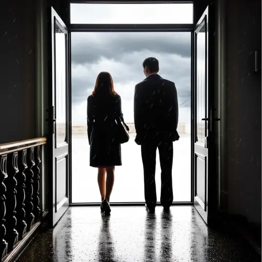 我们正要离开，天就开始下雨了。