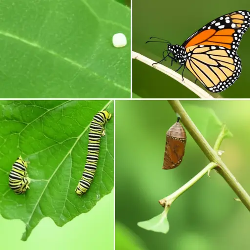 蝴蝶的生命周期包括卵、幼虫、蛹和成虫阶段。