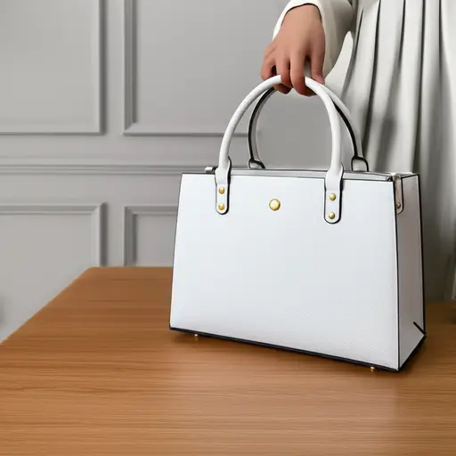 她把包放在桌子上。