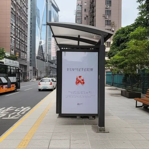 在公交车站等我。