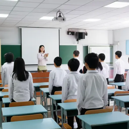 "当我拍手时，你们必须站好不动，"老师说。