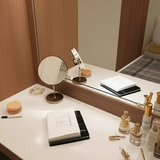 我想我把笔记本落在你卧室的梳妆台上了。