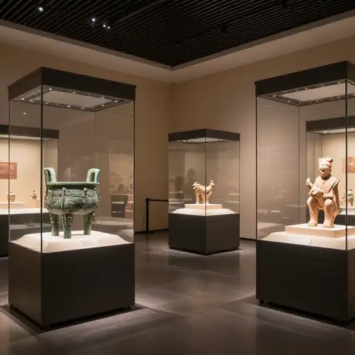 博物馆展示各种古代的物理文物。