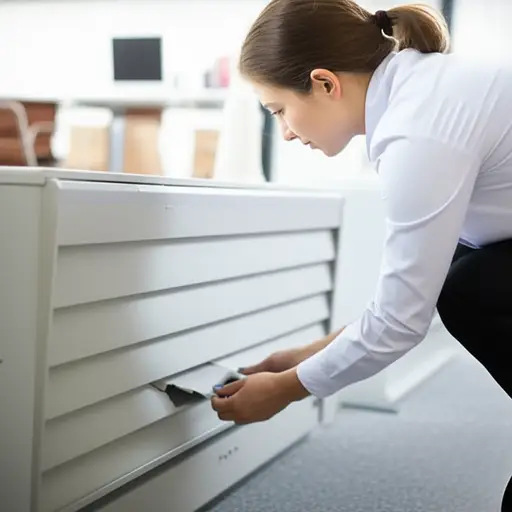 办公室的暖气系统坏了，我们得找人修理。