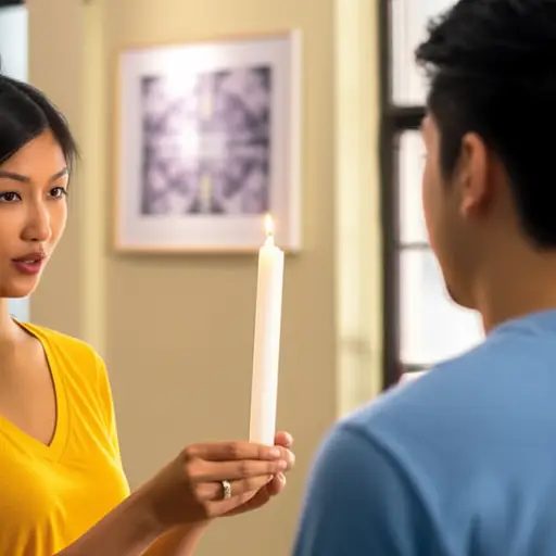 你有打火机吗？我需要点这根蜡烛。