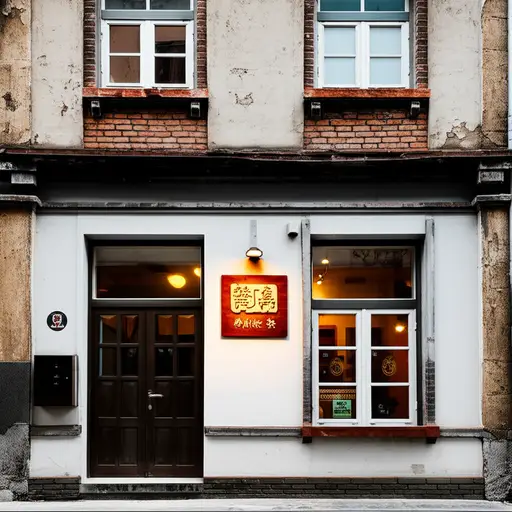 那家咖啡馆在一栋老建筑的一层。