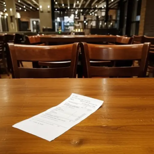 请把账单放在桌子上，我们等会儿一起付。