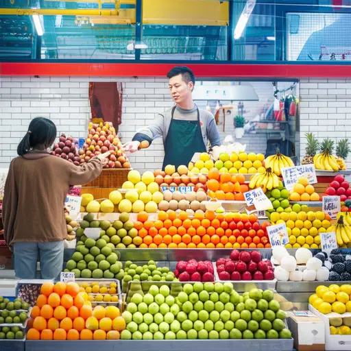 市场里的水果卖家非常友好。