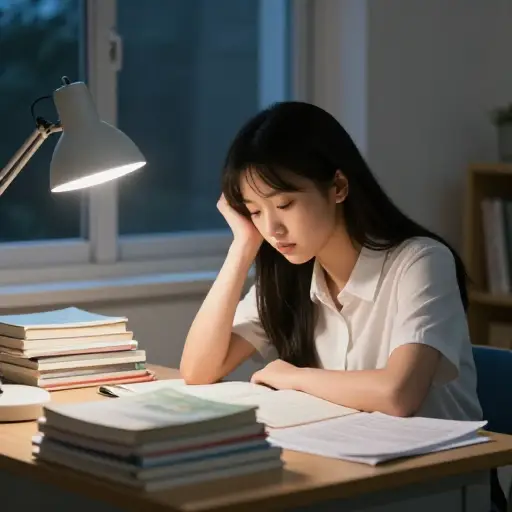 她为期末考试投入了全部精力。