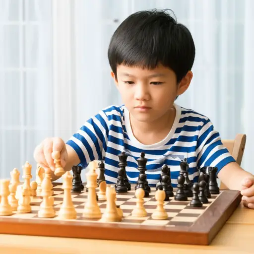 我弟弟正在学习下国际象棋。