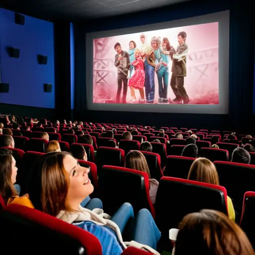 周末我们去看了一部轻松愉快的喜剧片。