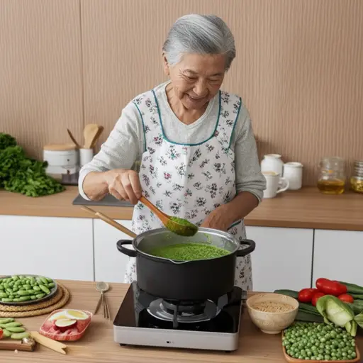 我祖母做的自制豌豆汤最好喝。