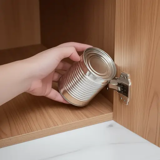 我把罐头放回橱柜里。