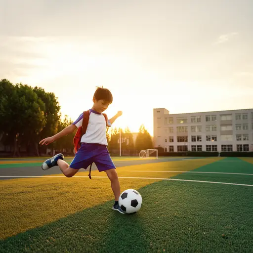 我昨天放学后踢了足球。